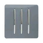 Trendi, Artistic Modern 3 Gang 2 Way 10 Amp Rocker Light Switch, BRITISH MADE, (25mm Back Box Required)
