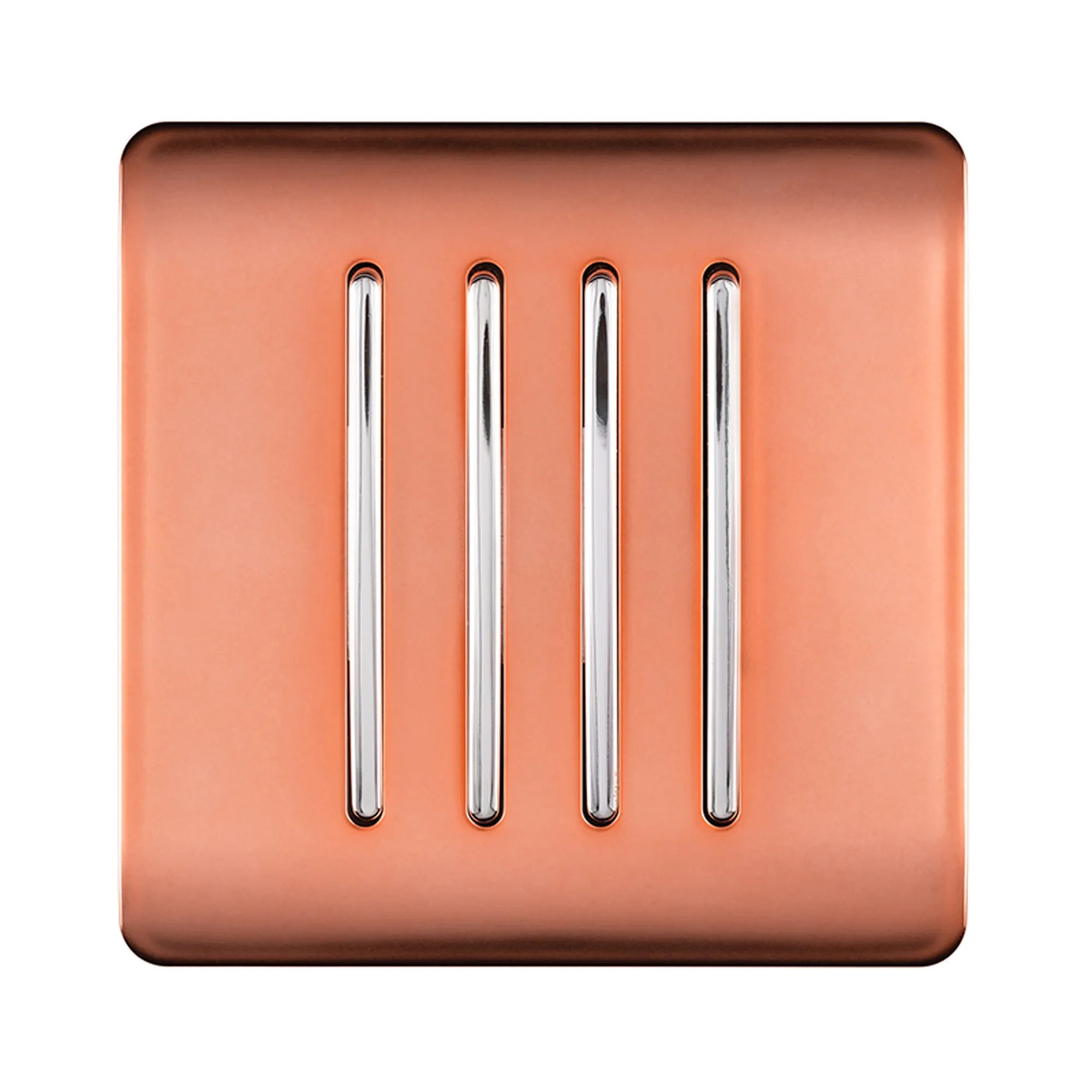 Trendi, Artistic Modern 4 Gang 2 Way 10 Amp Rocker , BRITISH MADE, (25mm Back Box Required)