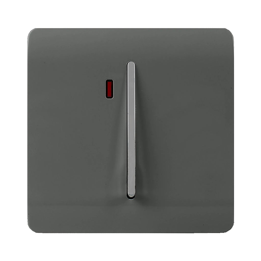 Trendi, Artistic Modern 20 Amp Neon Insert Double Pole Switch , BRITISH MADE, (25mm Back Box Required)