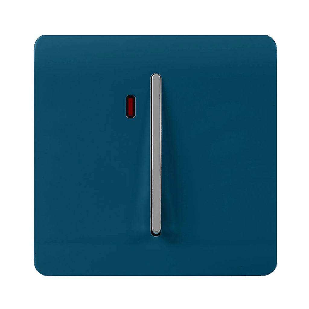 Trendi, Artistic Modern 20 Amp Neon Insert Double Pole Switch , BRITISH MADE, (25mm Back Box Required)