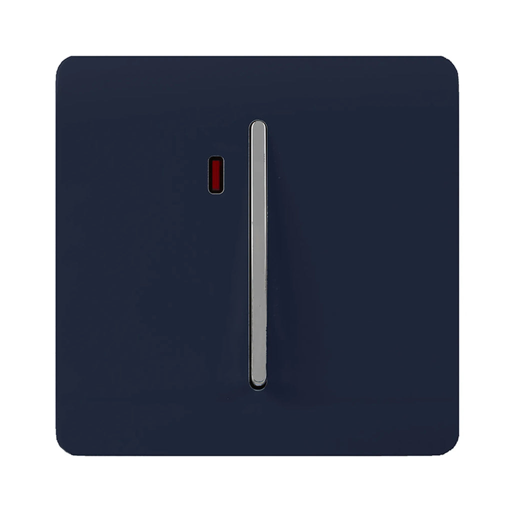 Trendi, Artistic Modern 20 Amp Neon Insert Double Pole Switch , BRITISH MADE, (25mm Back Box Required)