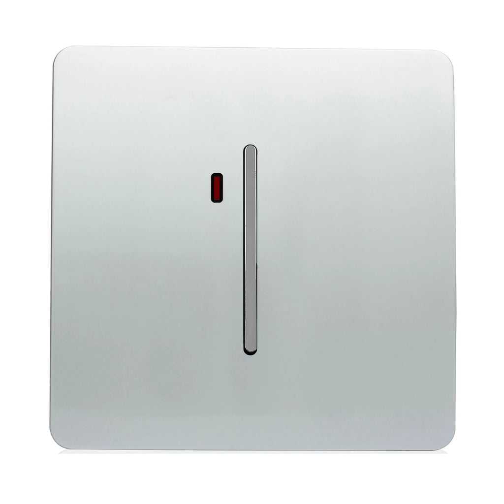 Trendi, Artistic Modern 20 Amp Neon Insert Double Pole Switch , BRITISH MADE, (25mm Back Box Required)