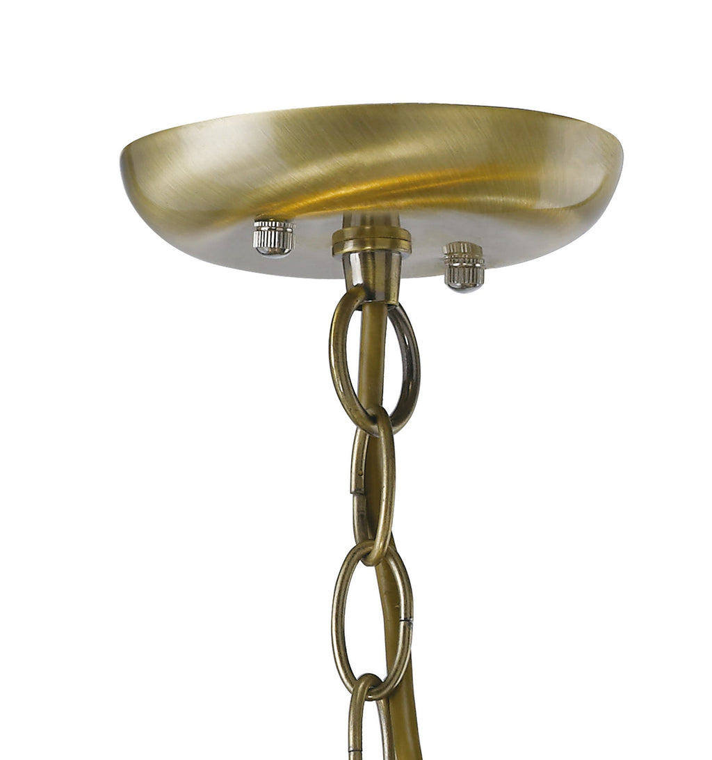 Diyas - Ashton Antique Brass and Crystal Pendant with g9 Lamp holders (Diyas IL20702) - Luminosity Designs Ltd