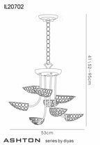 Diyas - Ashton Antique Brass and Crystal Pendant with g9 Lamp holders (Diyas IL20702) - Luminosity Designs Ltd