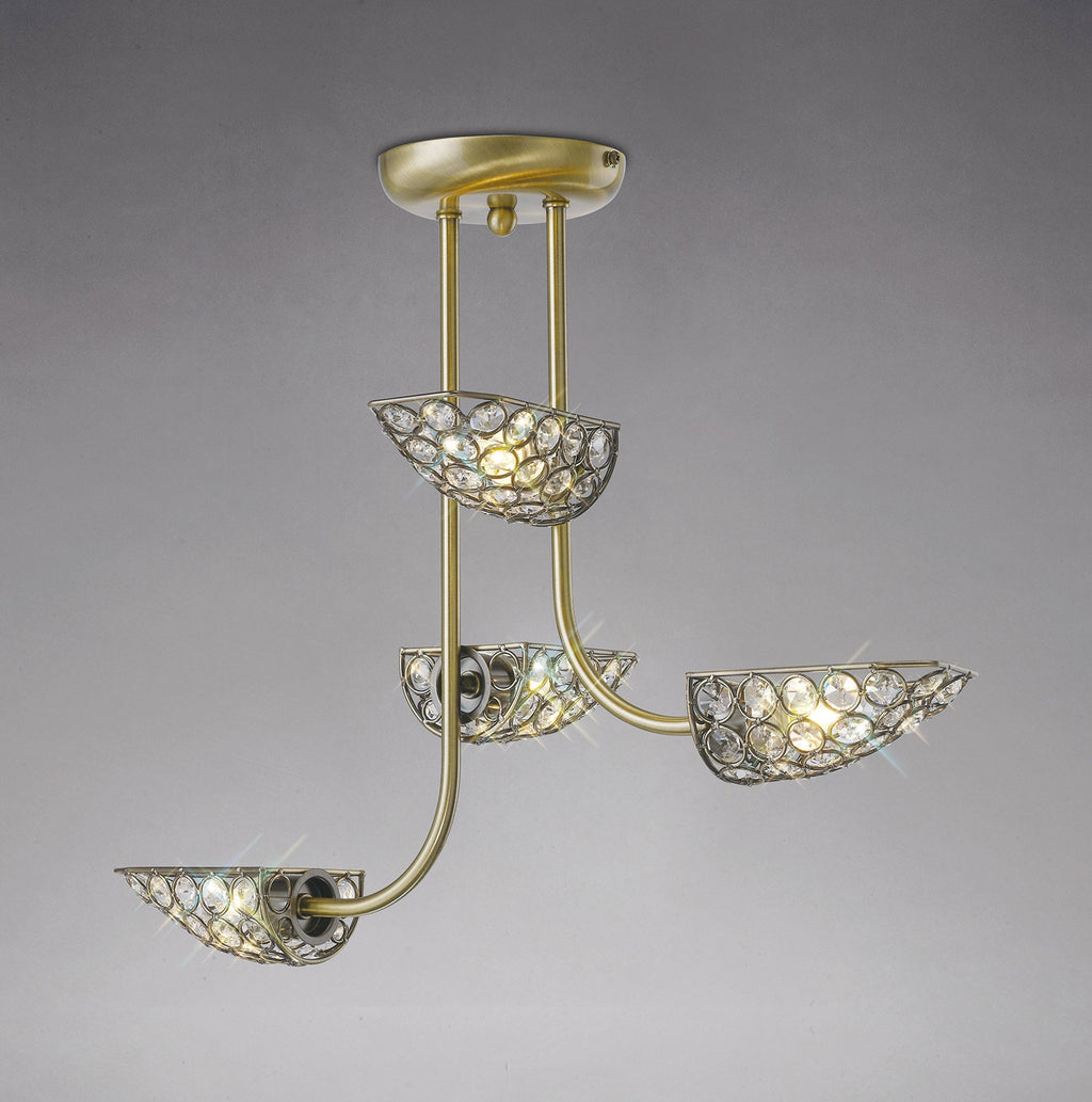 Diyas - Ashton Semi Flush Ceiling Light - Luminosity Designs Ltd
