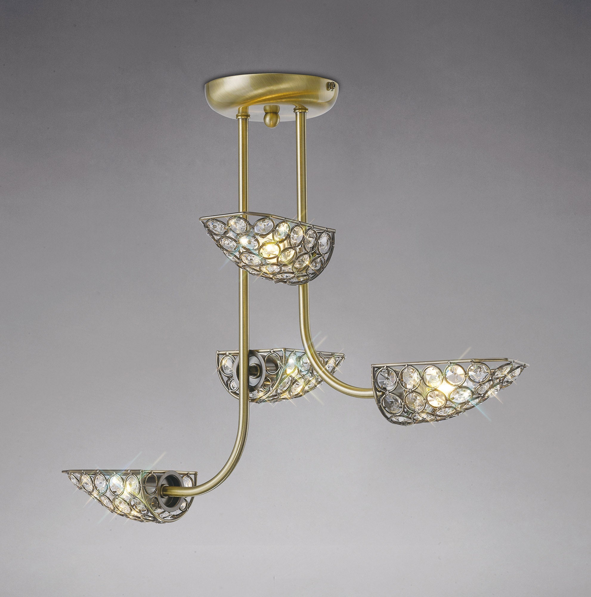 Diyas - Ashton Semi Flush Ceiling Light - Luminosity Designs Ltd