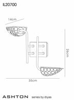 Diyas - Ashton Wall Lamp - Luminosity Designs Ltd