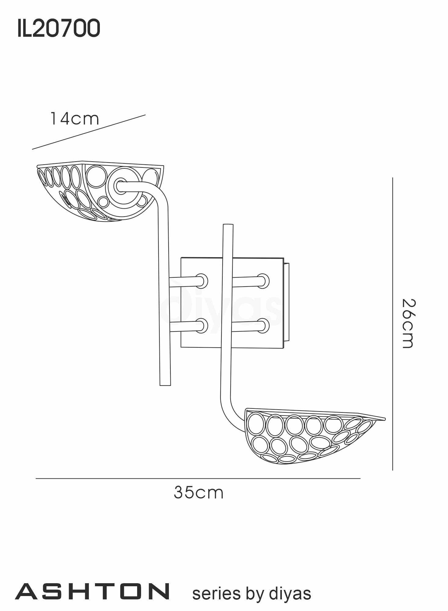 Diyas - Ashton Wall Lamp - Luminosity Designs Ltd