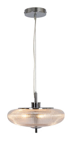 Oaks Lighting - Ashwell Vintage Style Holophane Pendant Light with Ribbed Glass, 3x G9 - Luminosity Designs Ltd