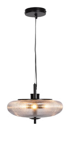 Oaks Lighting - Ashwell Vintage Style Holophane Pendant Light with Ribbed Glass, 3x G9 - Luminosity Designs Ltd