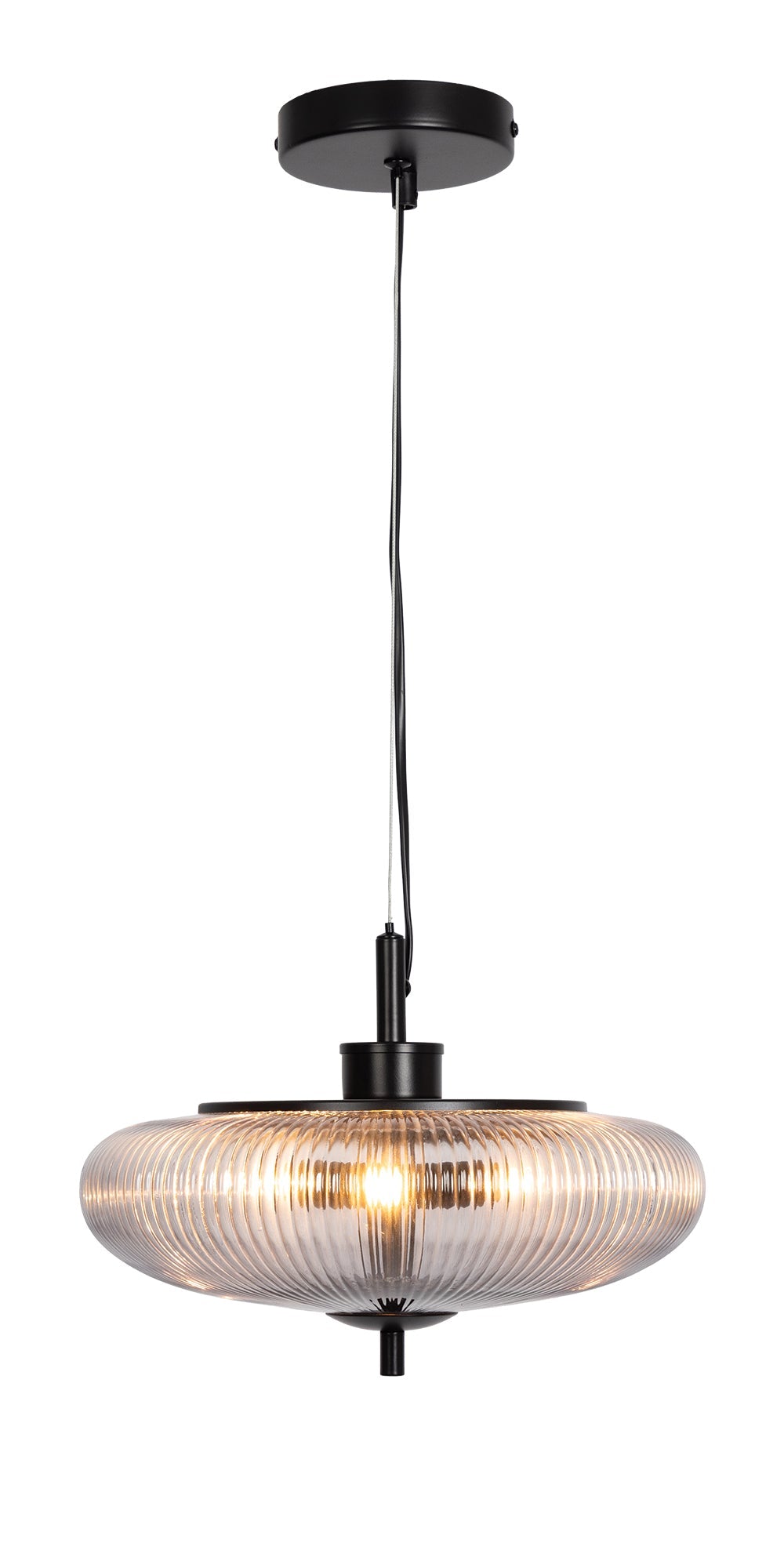 Oaks Lighting - Ashwell Vintage Style Holophane Pendant Light with Ribbed Glass, 3x G9 - Luminosity Designs Ltd