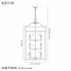 Diyas - Aston Extra Large Lantern Pendant - Luminosity Designs Ltd