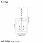 Diyas - Aston Medium Square Lantern Pendant - Luminosity Designs Ltd