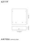 Diyas - Aston Wall Light 45mm Deep Back Box For Emergency Control Gear - Luminosity Designs Ltd