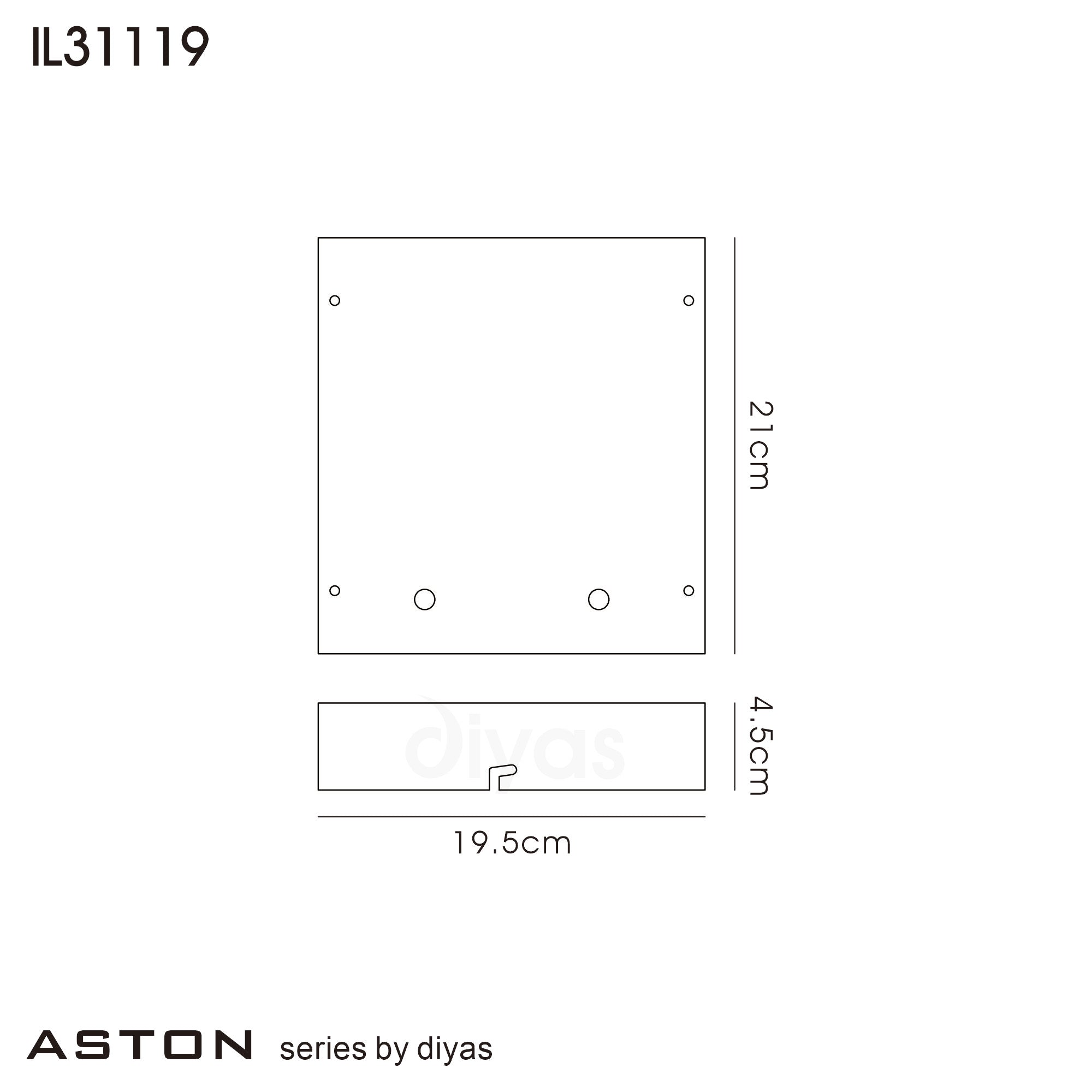 Diyas - Aston Wall Light 45mm Deep Back Box For Emergency Control Gear - Luminosity Designs Ltd