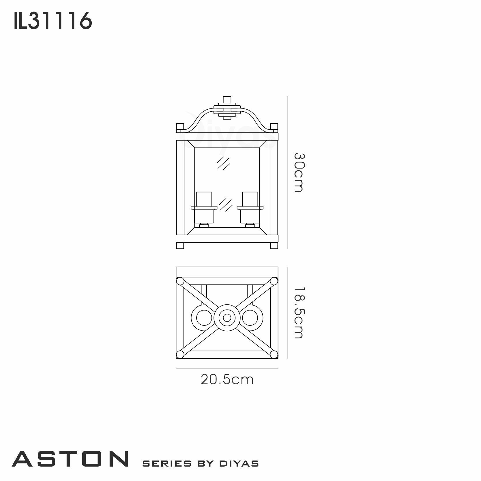 Diyas - Aston Wall Light - Luminosity Designs Ltd