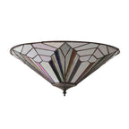 Endon - Astoria Tiffany Large 2 Light Flush 2x E27 Uplighter Ceiling Light (Endon 63935) - Luminosity Designs Ltd