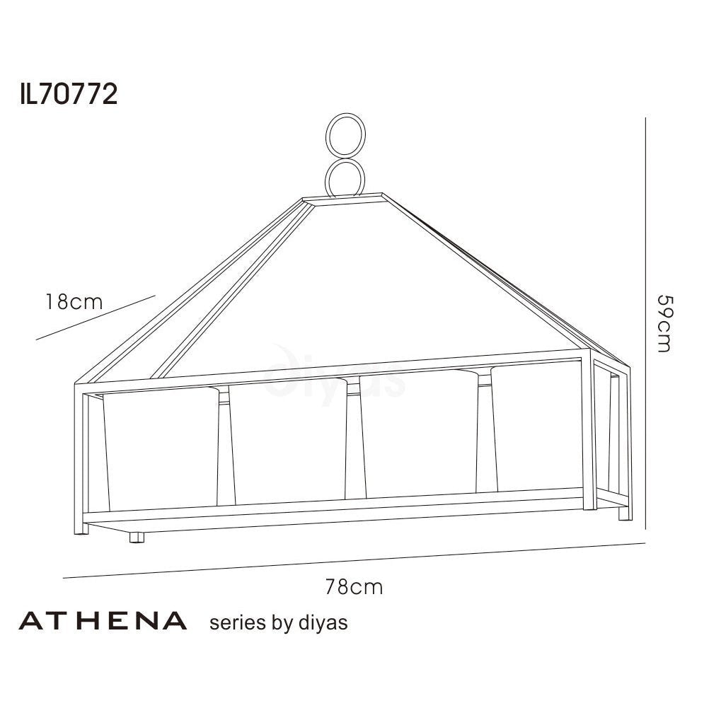 Diyas Home - Athena 4 Candle Holder Large - Luminosity Designs Ltd