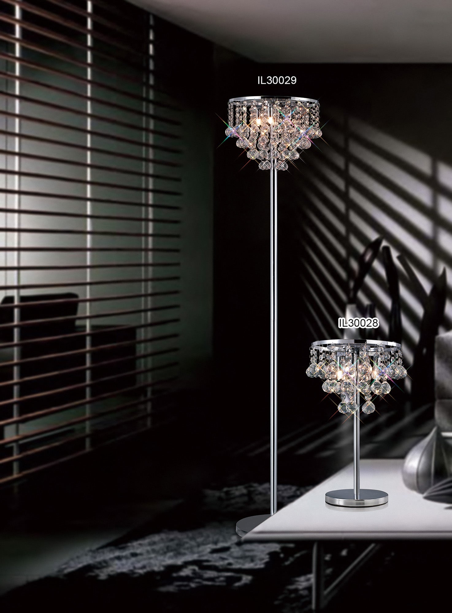 Diyas - Atla Crystal Floor Lamp - Luminosity Designs Ltd