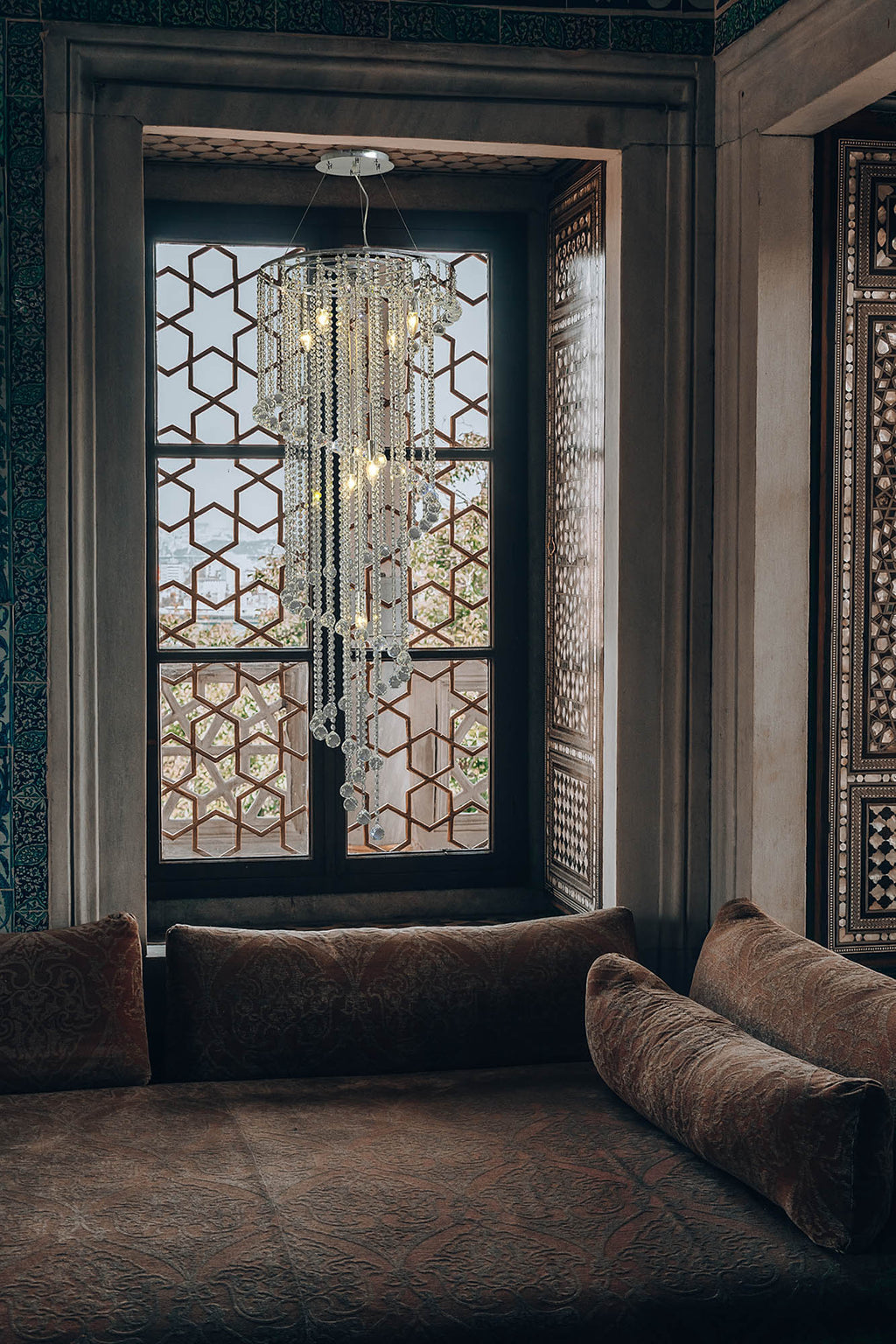 Diyas - Atla Crystal Spiral Chandelier - Luminosity Designs Ltd