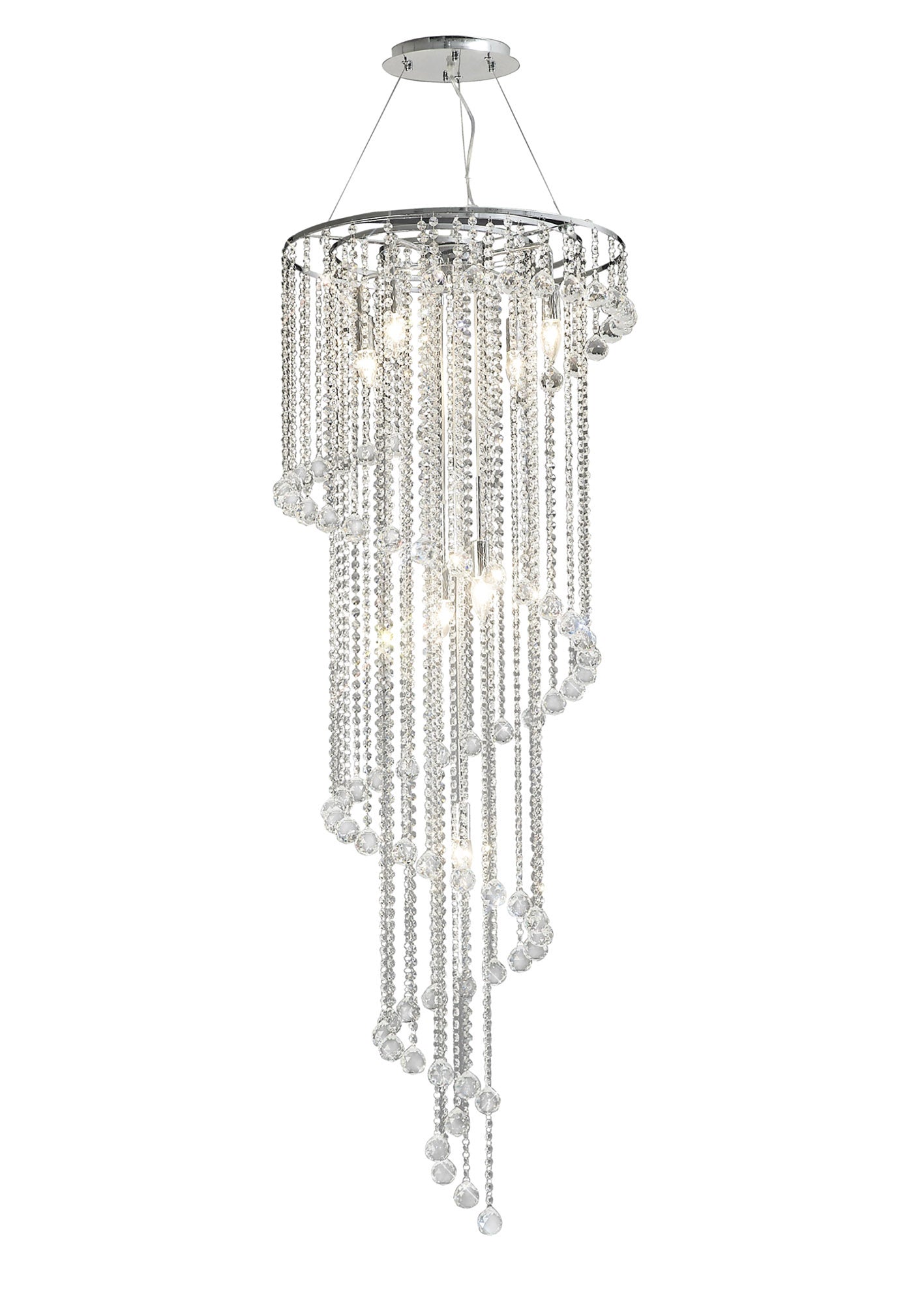 Diyas - Atla Crystal Spiral Chandelier - Luminosity Designs Ltd