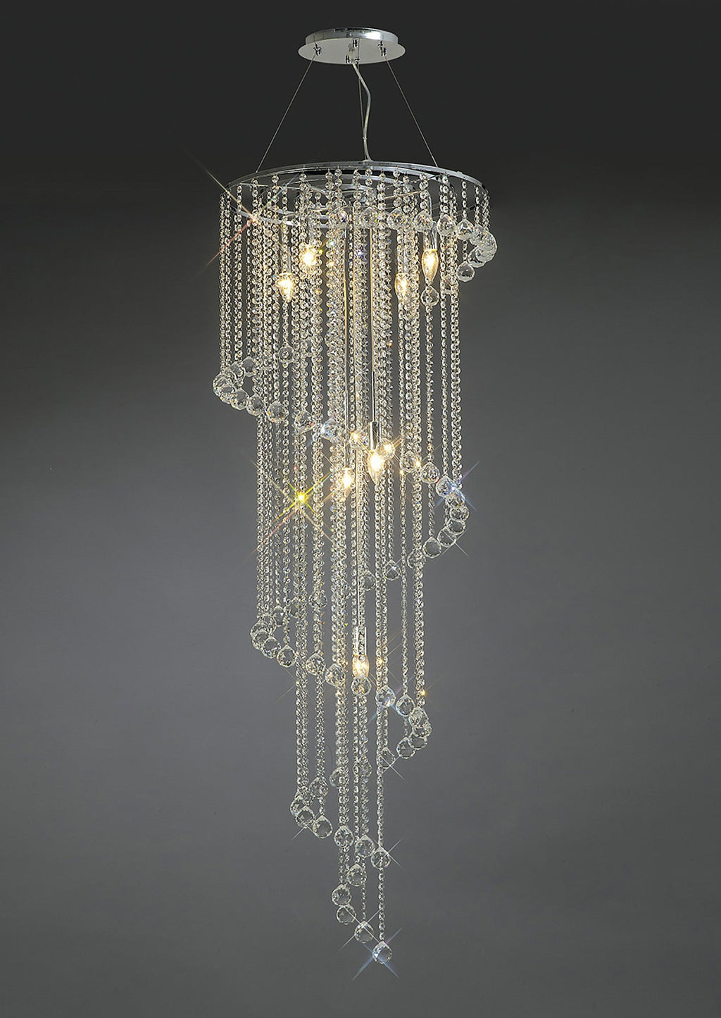 Diyas - Atla Crystal Spiral Chandelier - Luminosity Designs Ltd