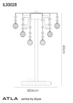 Diyas - Atla Crystal Table Lamp - Luminosity Designs Ltd