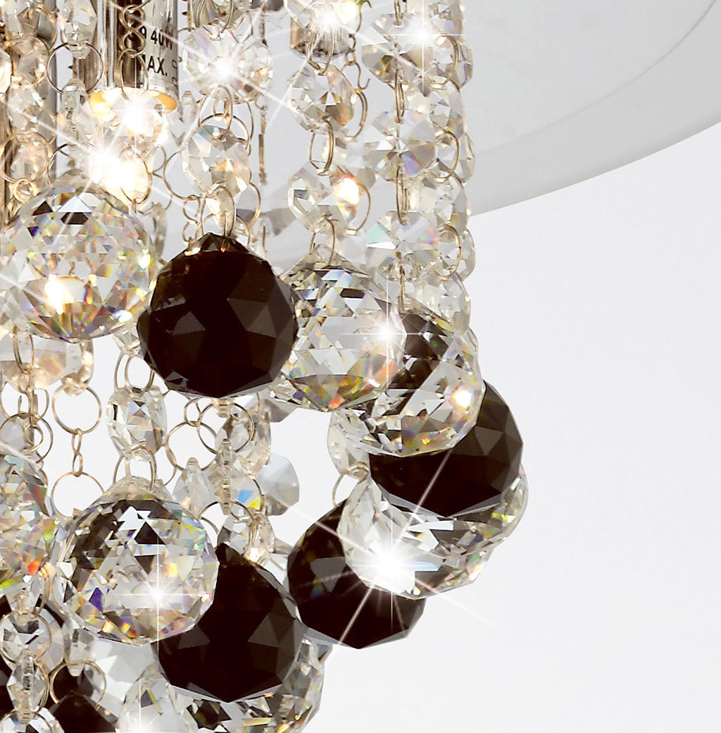 Diyas - Atla Large Semi Flush Crystal Ceiling Light - Luminosity Designs Ltd