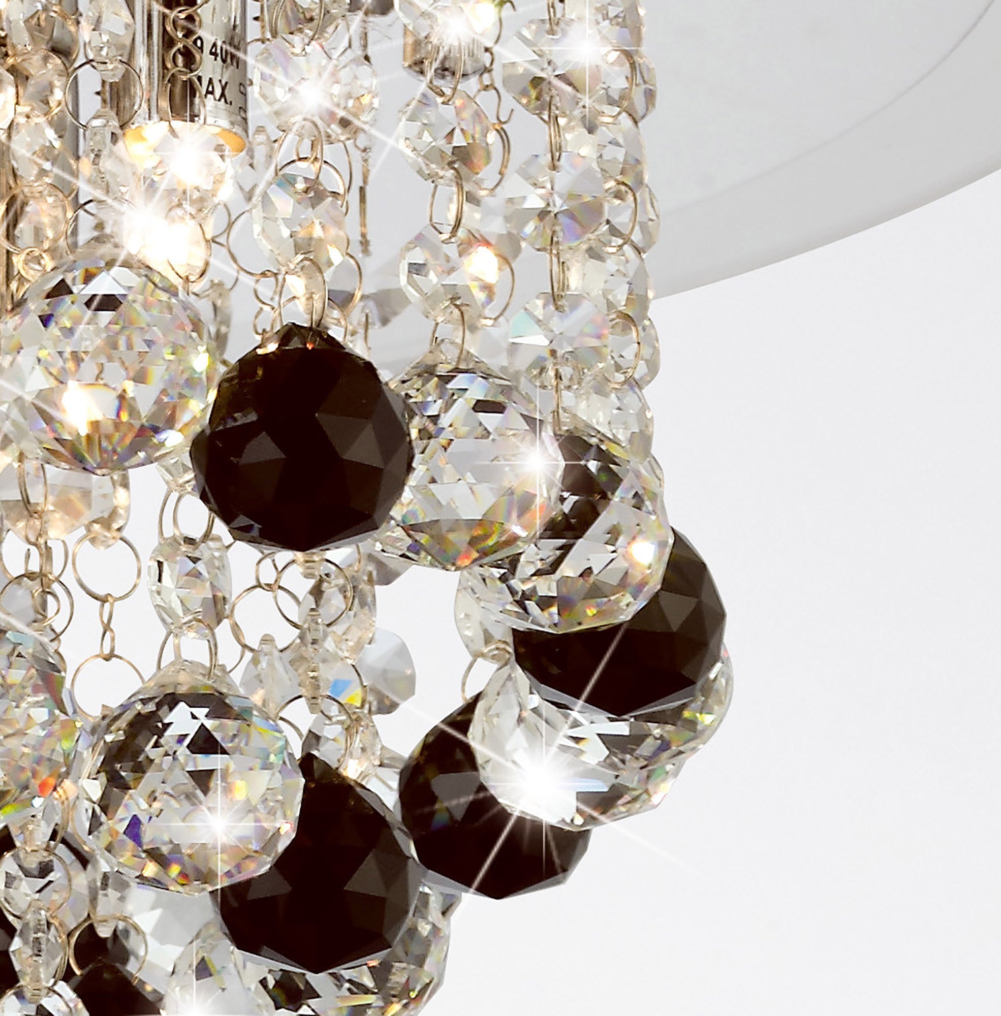 Diyas - Atla Large Semi Flush Crystal Ceiling Light - Luminosity Designs Ltd