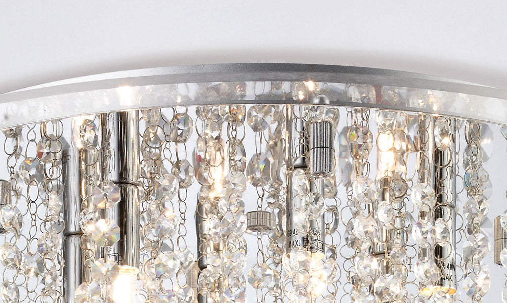 Diyas - Atla Large Semi Flush Crystal Ceiling Light - Luminosity Designs Ltd