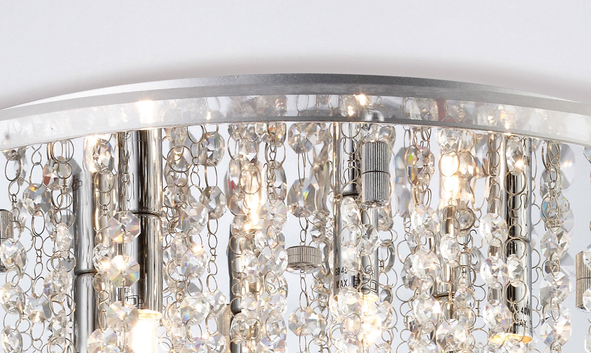 Diyas - Atla Large Semi Flush Crystal Ceiling Light - Luminosity Designs Ltd