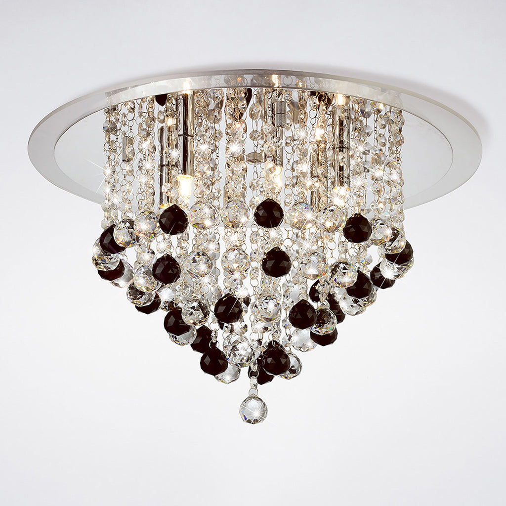 Diyas - Atla Large Semi Flush Crystal Ceiling Light - Luminosity Designs Ltd
