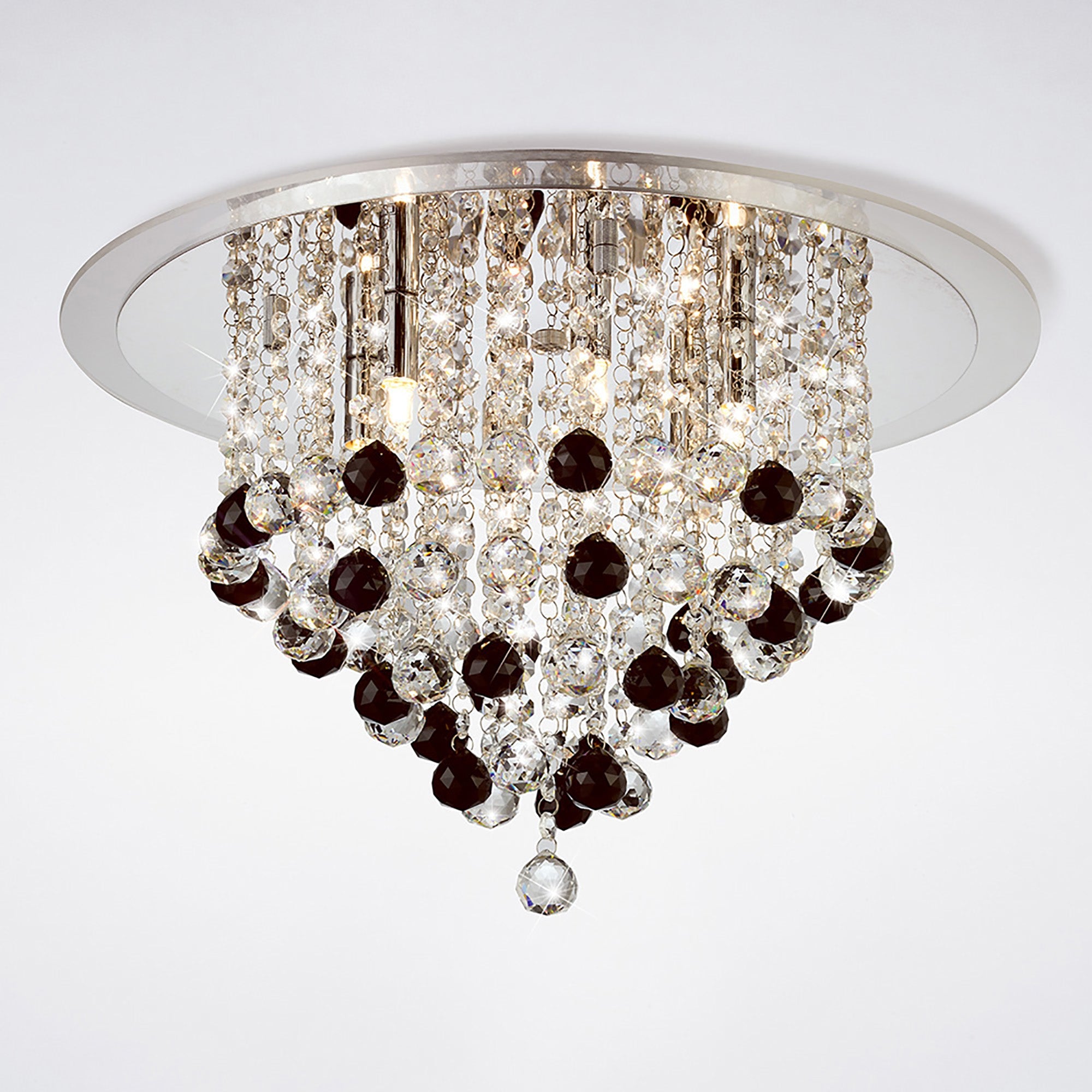 Diyas - Atla Large Semi Flush Crystal Ceiling Light - Luminosity Designs Ltd