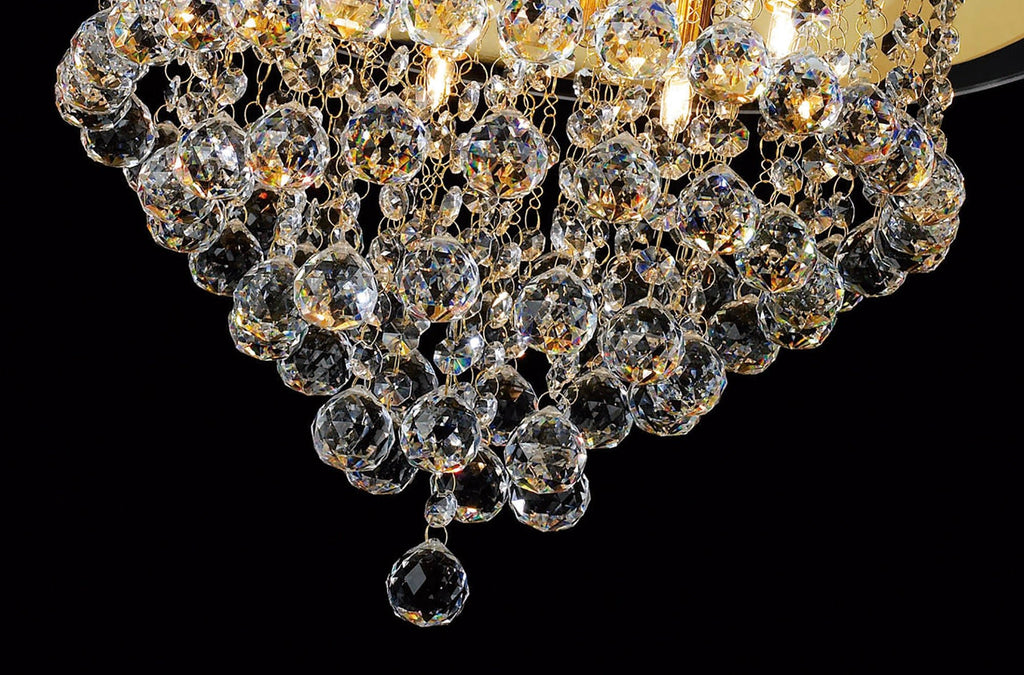 Diyas - Atla Large Semi Flush Crystal Ceiling Light - Luminosity Designs Ltd