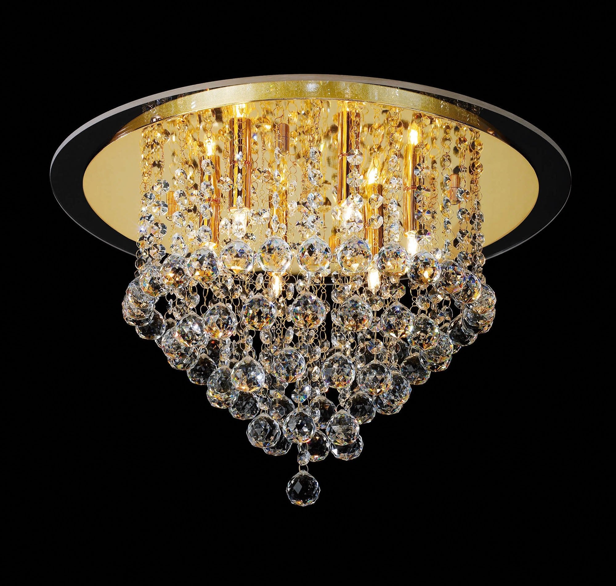 Diyas - Atla Large Semi Flush Crystal Ceiling Light - Luminosity Designs Ltd