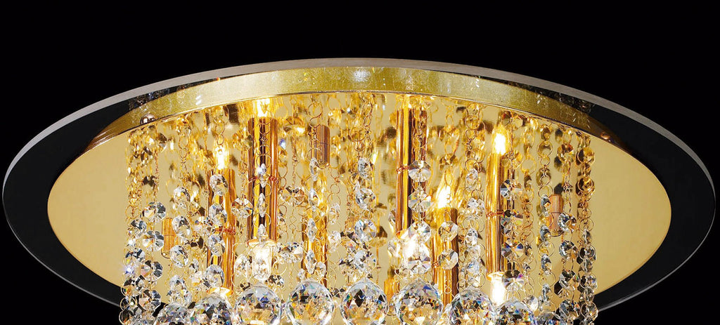 Diyas - Atla Large Semi Flush Crystal Ceiling Light - Luminosity Designs Ltd