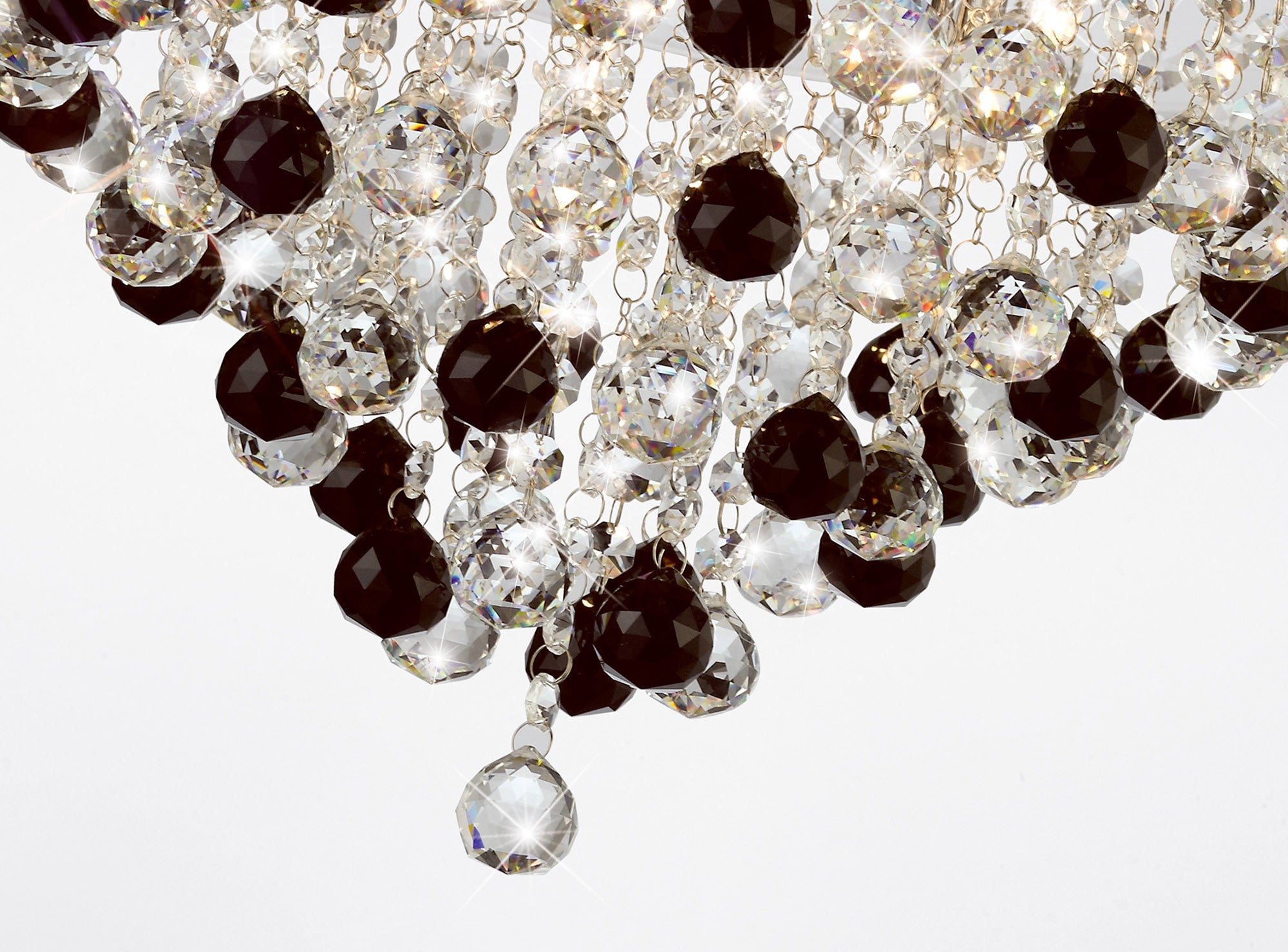 Diyas - Atla Large Semi Flush Crystal Ceiling Light - Luminosity Designs Ltd