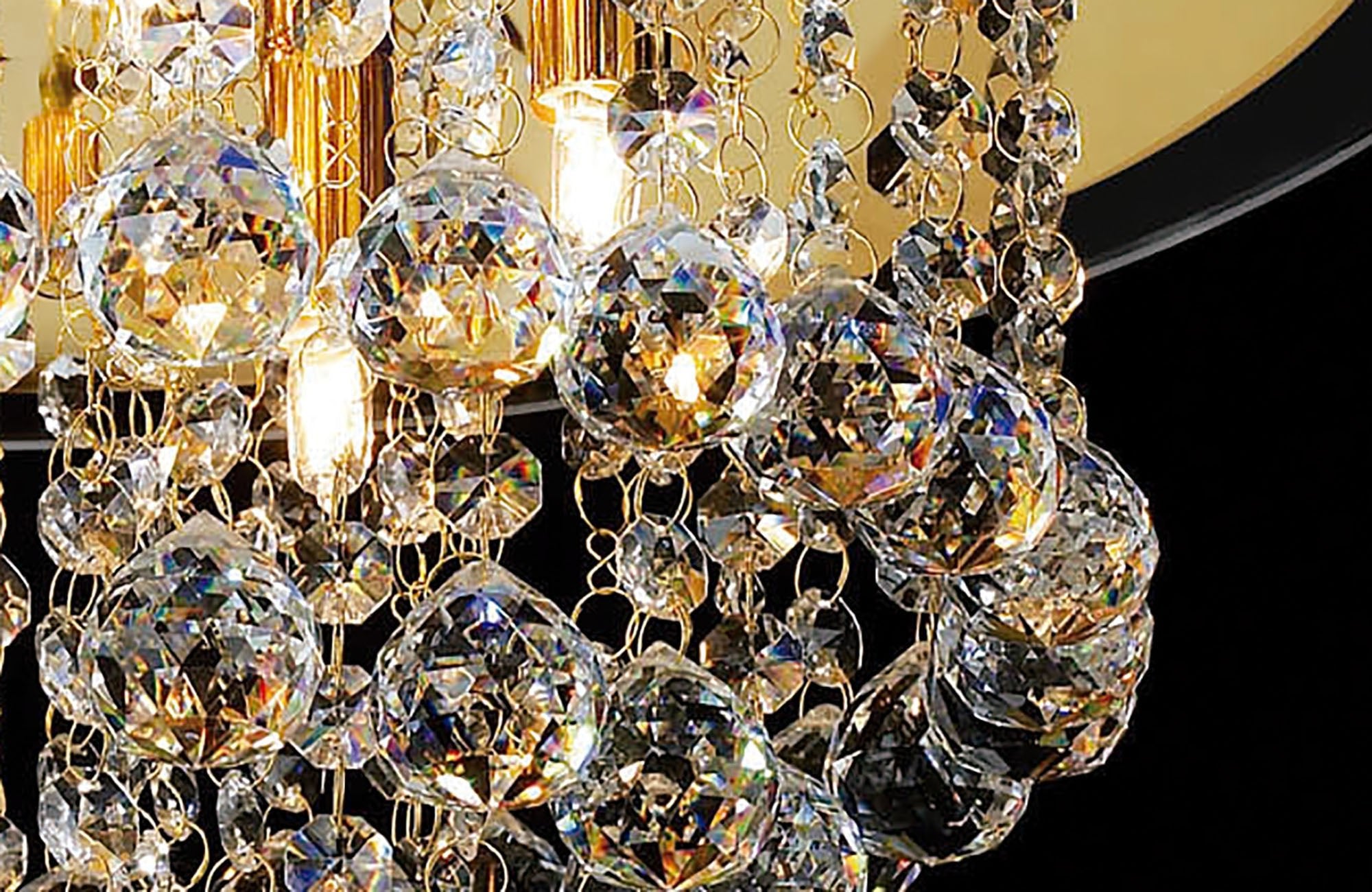 Diyas - Atla Large Semi Flush Crystal Ceiling Light - Luminosity Designs Ltd