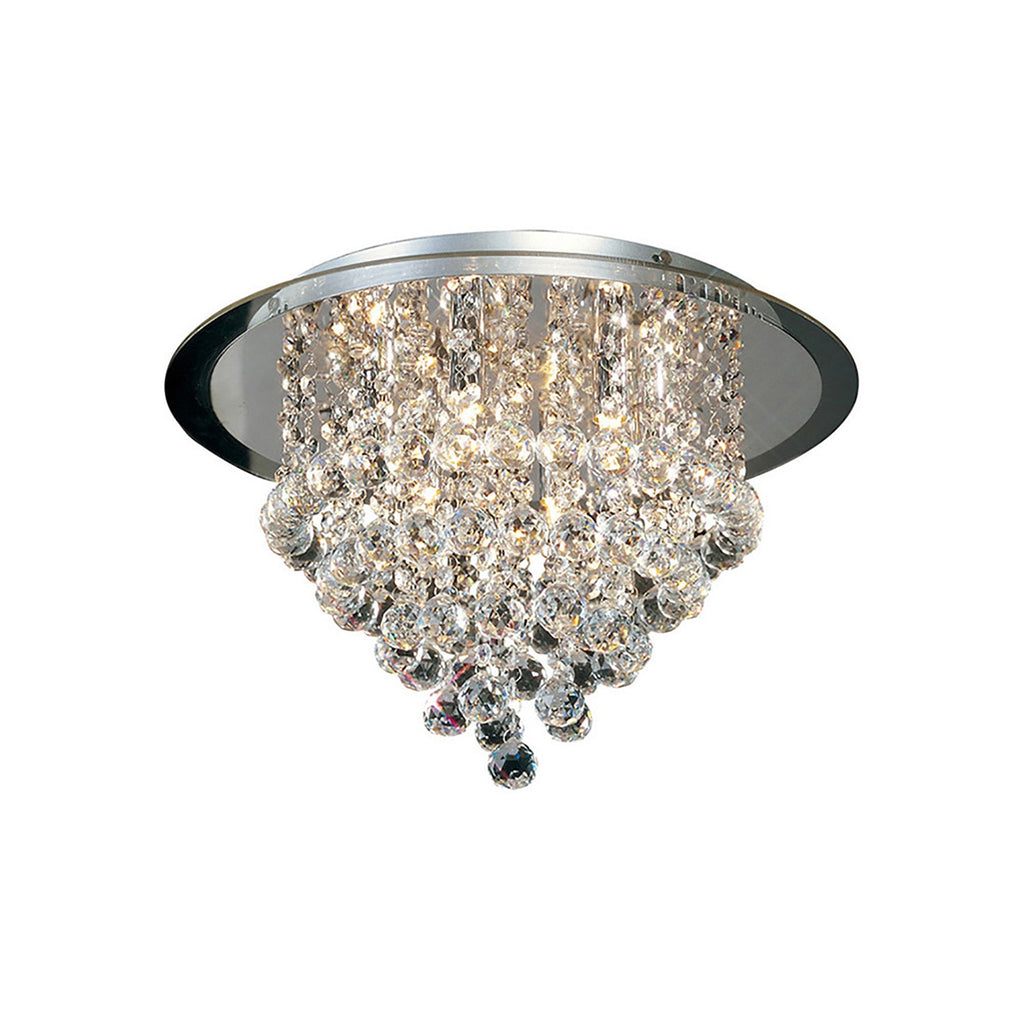 Diyas - Atla Large Semi Flush Crystal Ceiling Light - Luminosity Designs Ltd