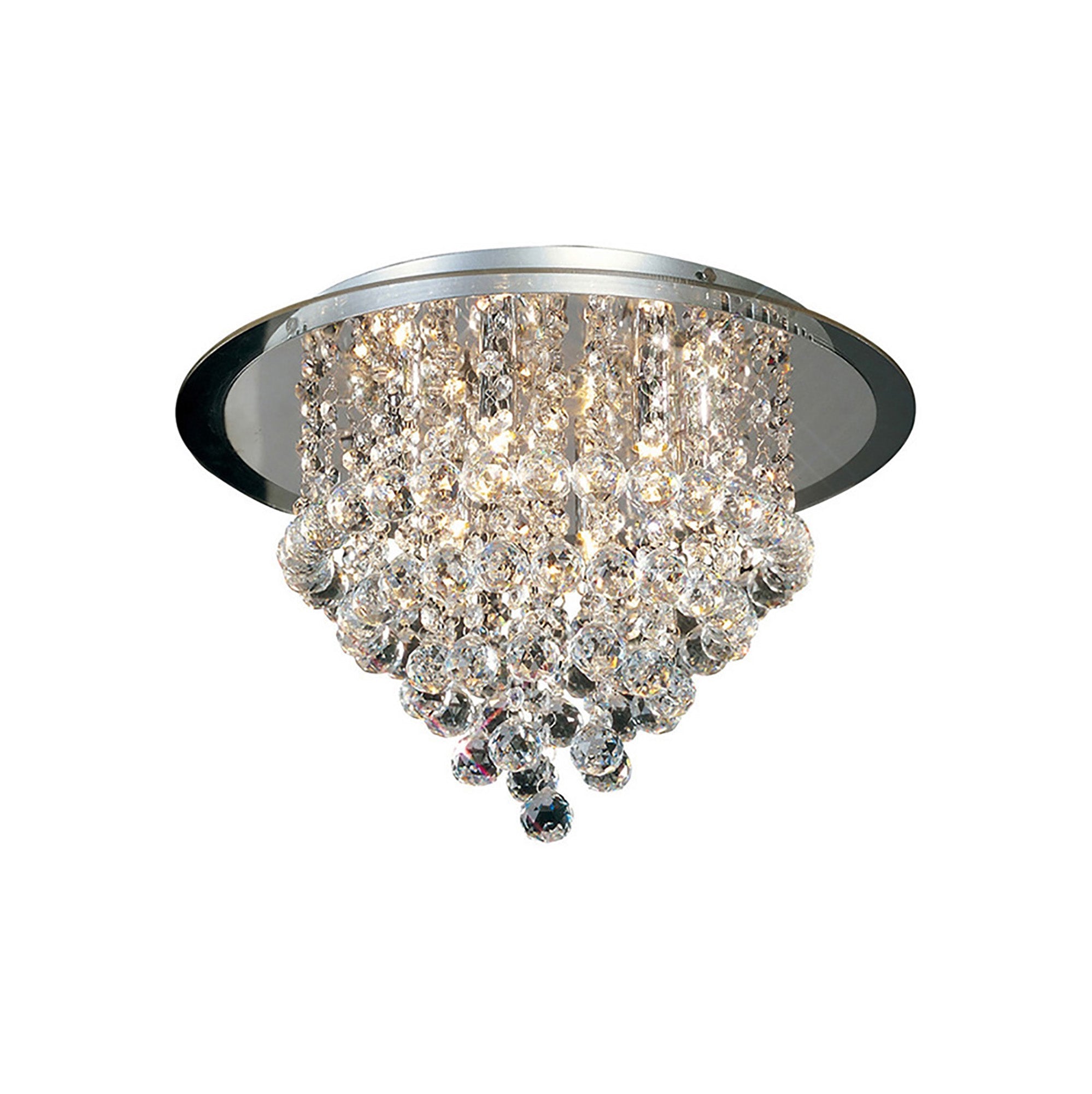 Diyas - Atla Large Semi Flush Crystal Ceiling Light - Luminosity Designs Ltd