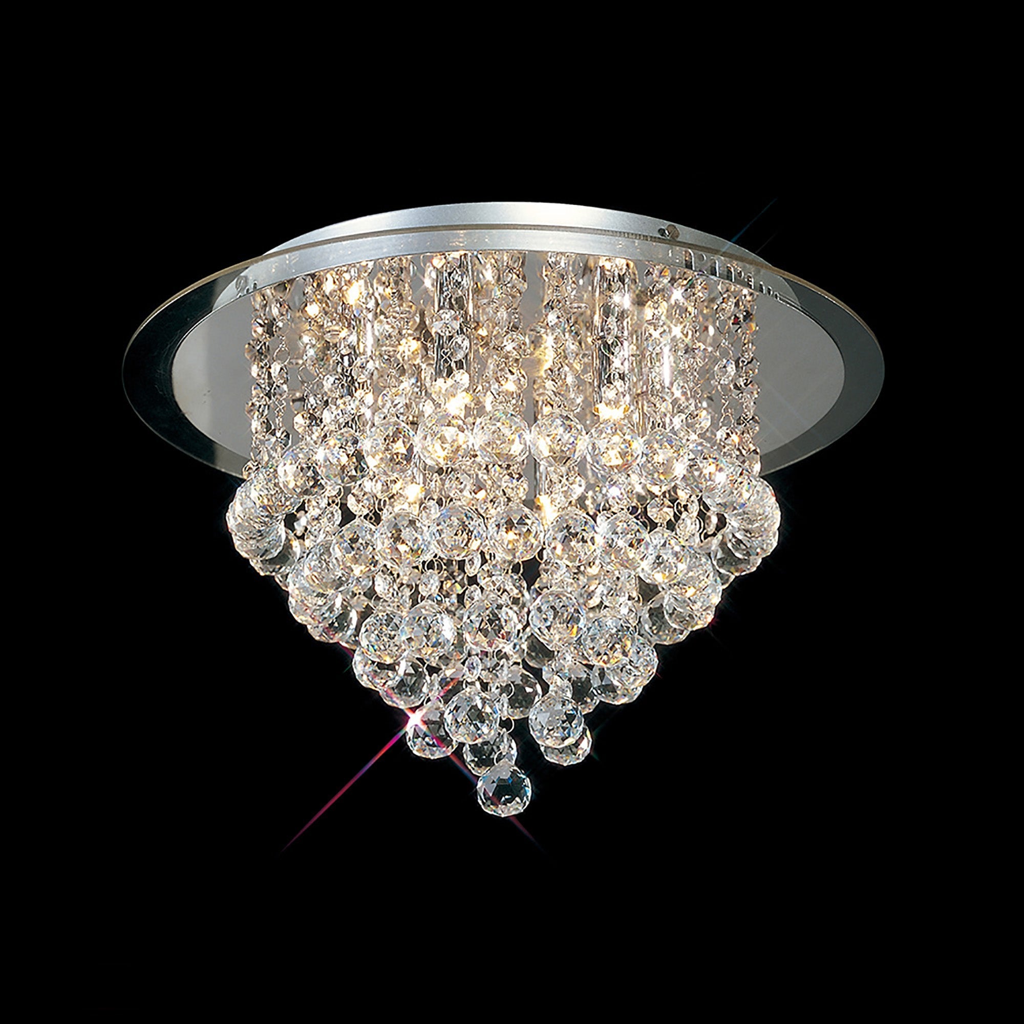 Diyas - Atla Large Semi Flush Crystal Ceiling Light - Luminosity Designs Ltd
