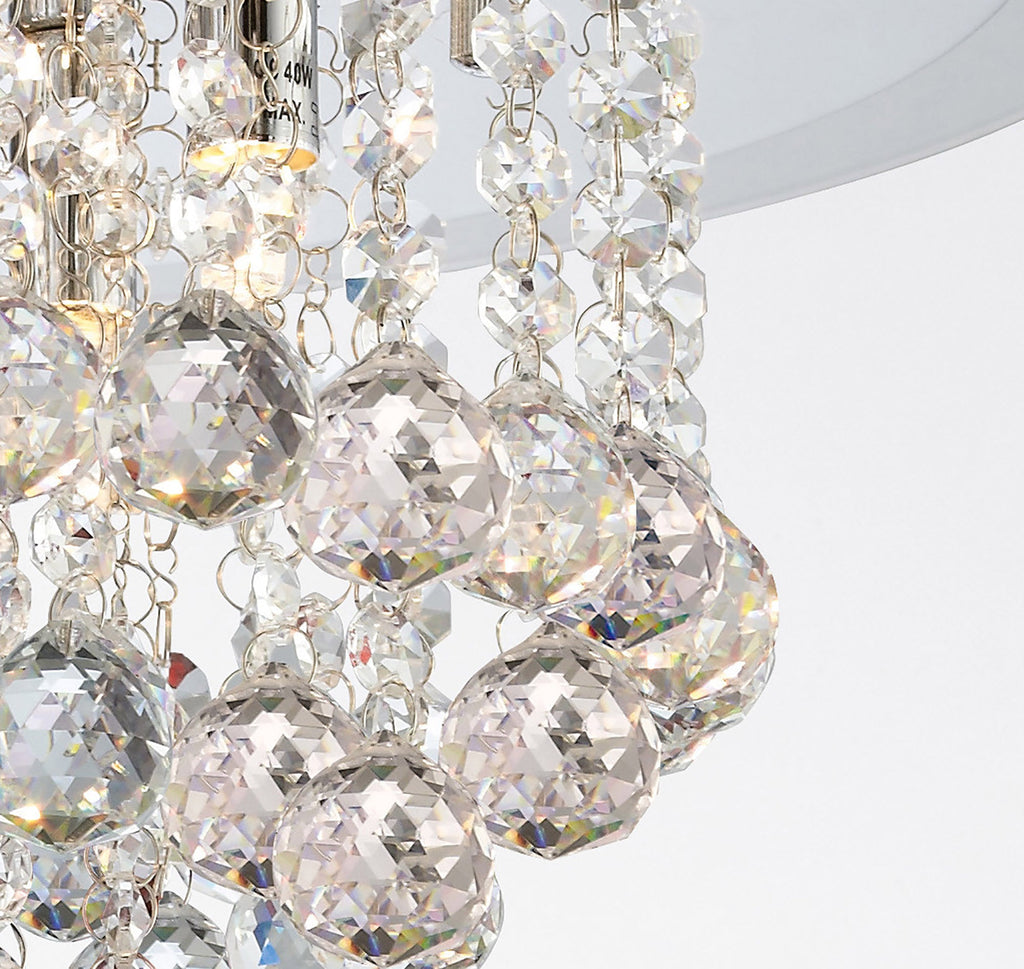 Diyas - Atla Large Semi Flush Crystal Ceiling Light - Luminosity Designs Ltd