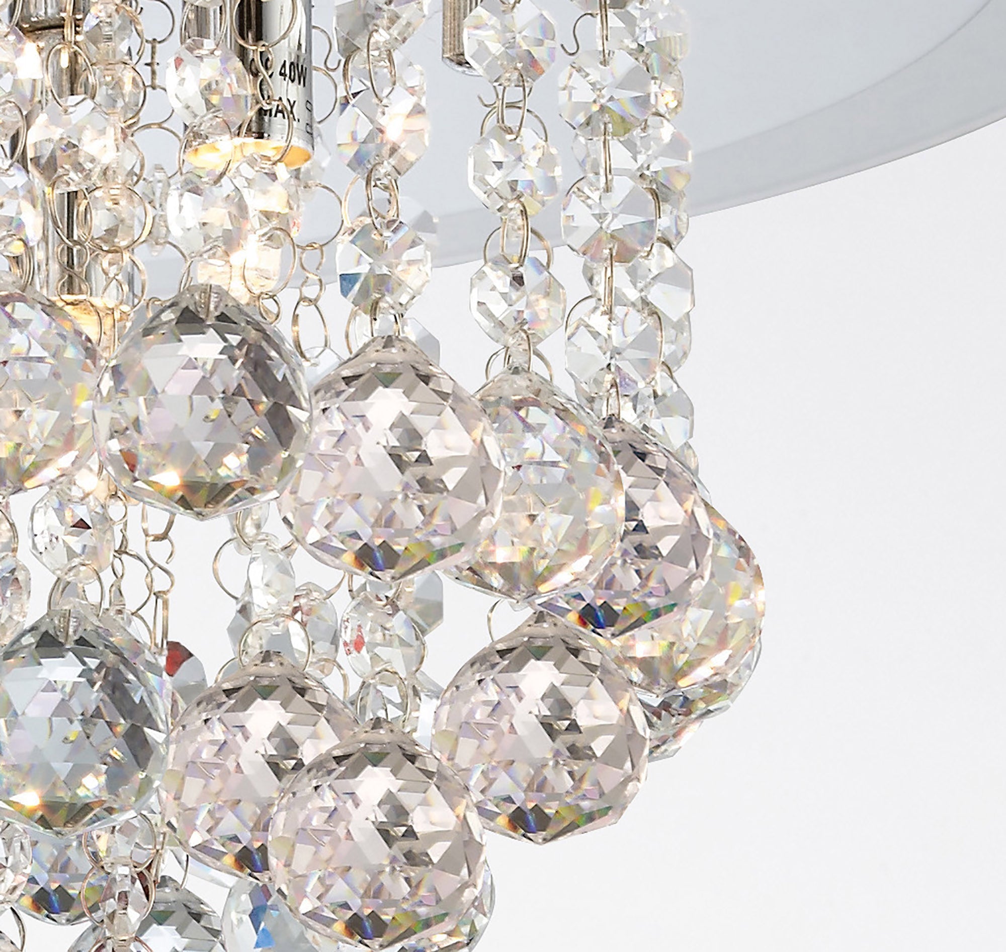 Diyas - Atla Large Semi Flush Crystal Ceiling Light - Luminosity Designs Ltd