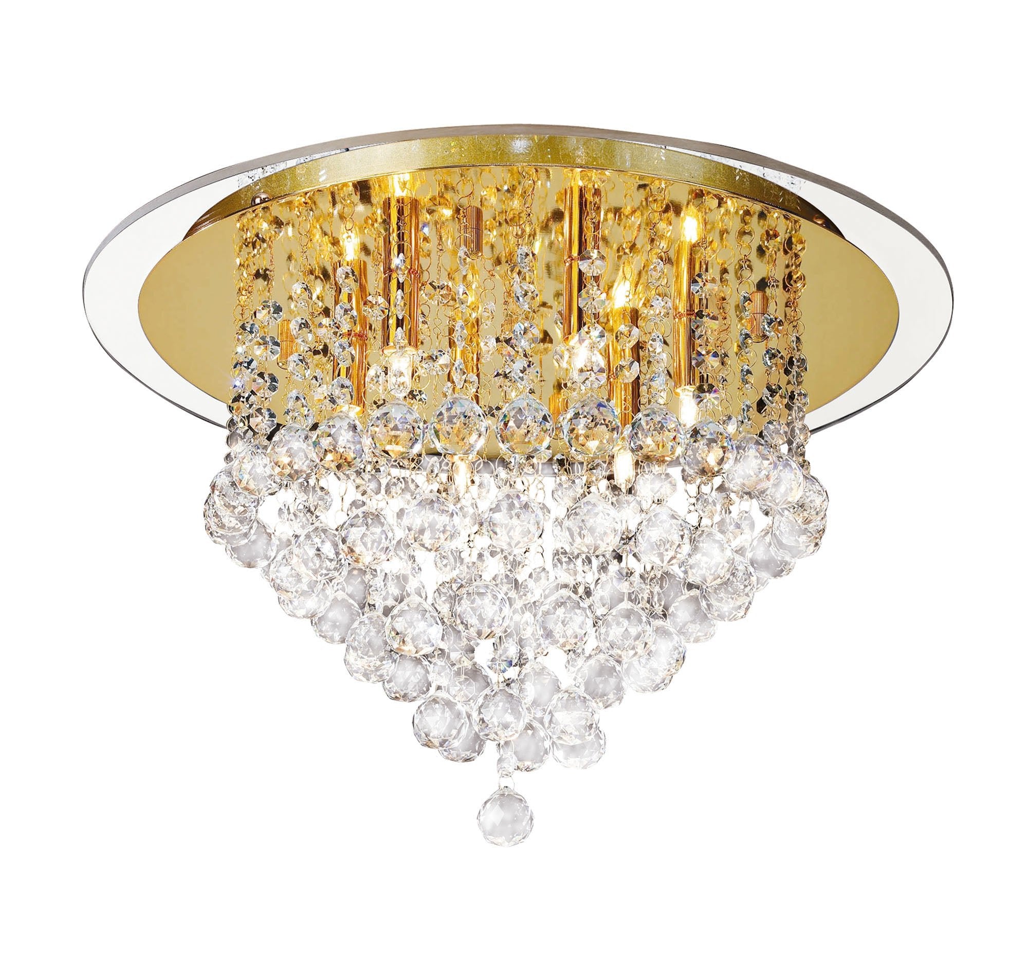 Diyas - Atla Large Semi Flush Crystal Ceiling Light - Luminosity Designs Ltd