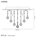 Diyas - Atla Semi Flush Crystal Ceiling Light - Luminosity Designs Ltd