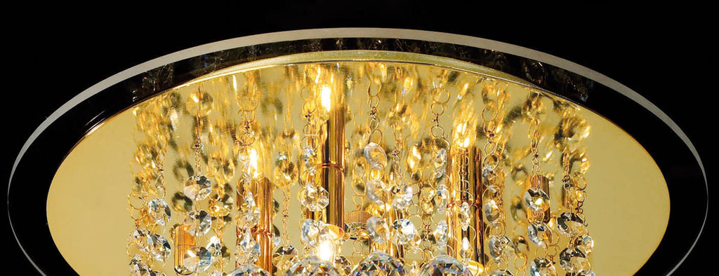 Diyas - Atla Semi Flush Crystal Ceiling Light - Luminosity Designs Ltd