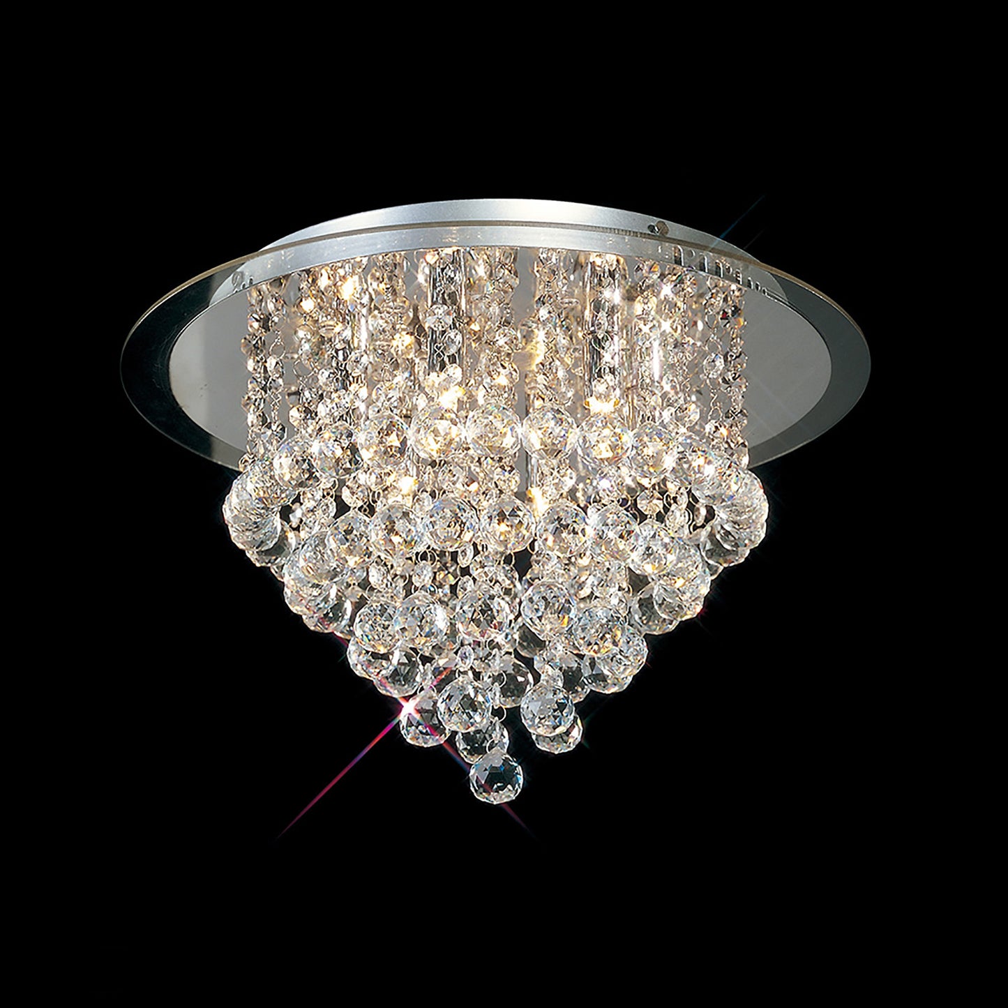 Atla Large Semi Flush Crystal Ceiling Light