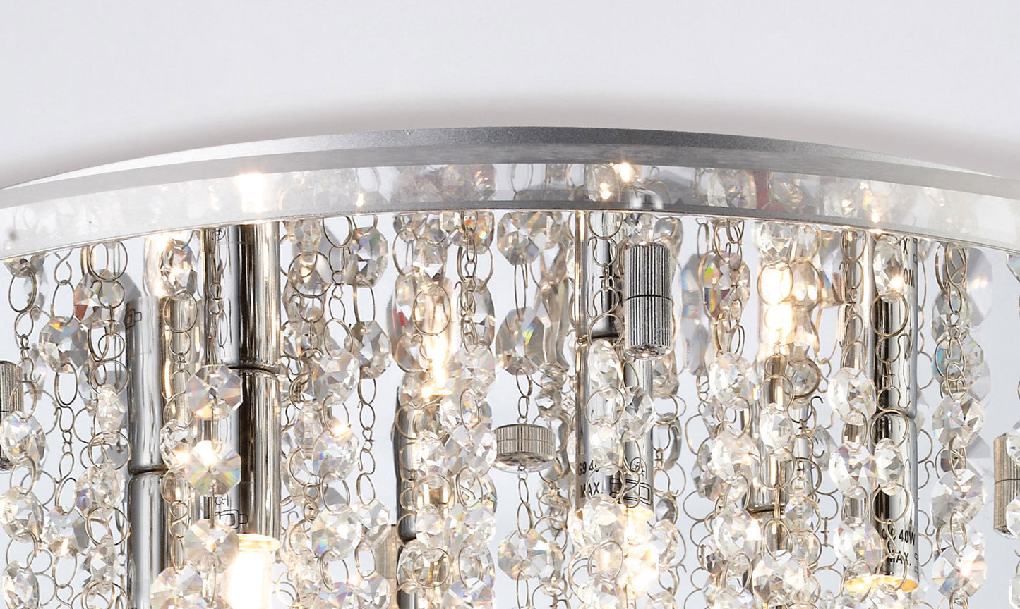 Atla Large Semi Flush Crystal Ceiling Light