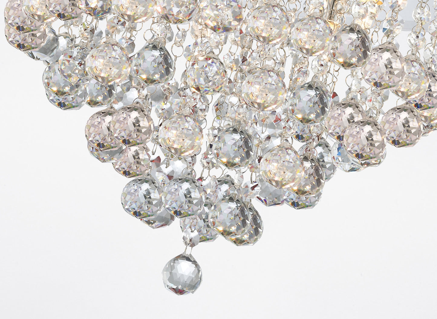 Atla Large Semi Flush Crystal Ceiling Light