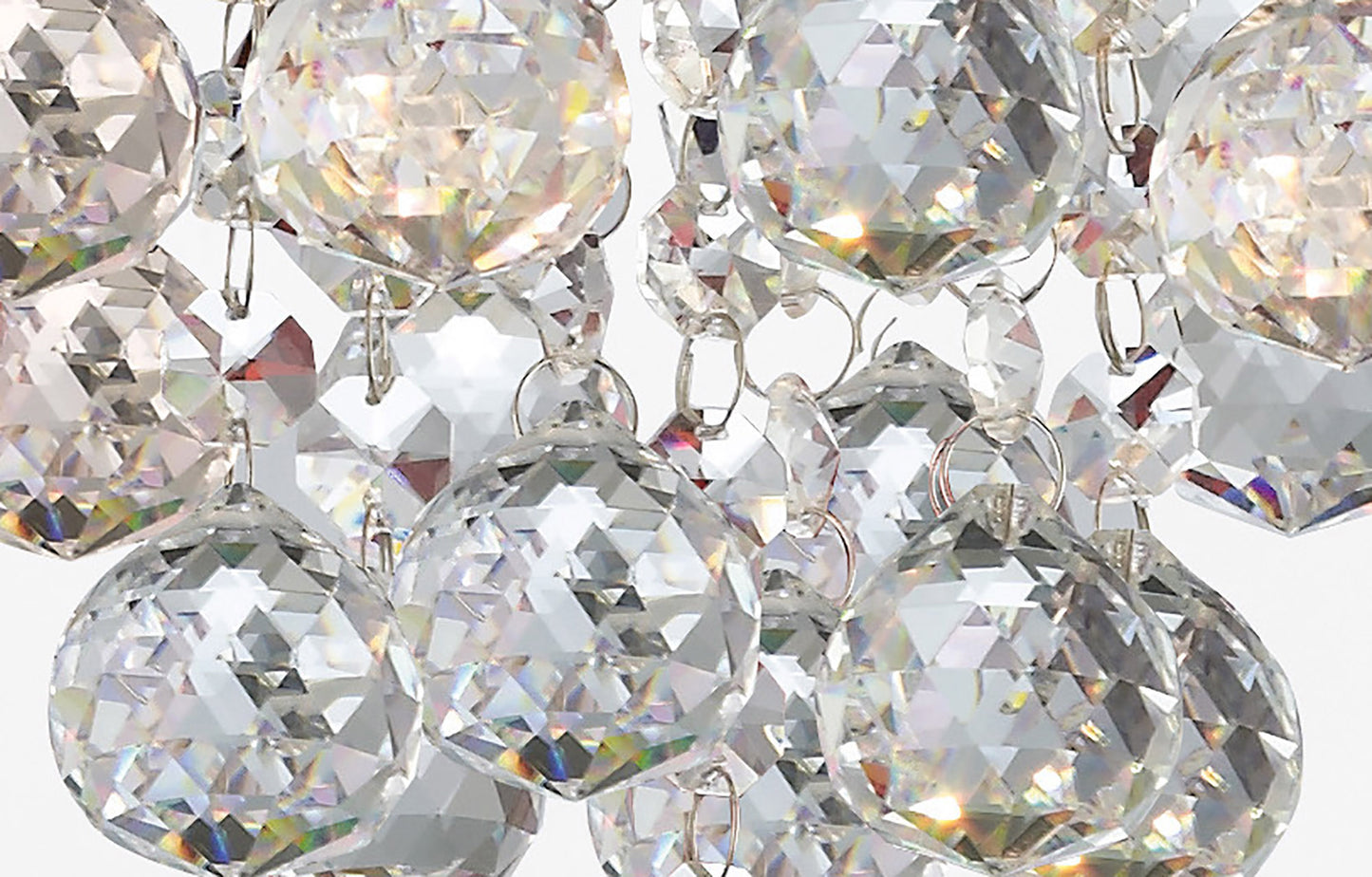 Atla Large Semi Flush Crystal Ceiling Light